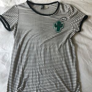 H&M Striped Cacti Patch Top